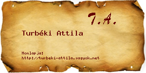 Turbéki Attila névjegykártya